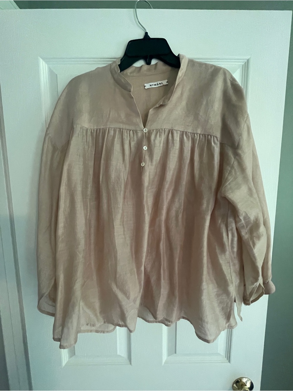 Women's Nymane Light Blush Sheer Blouse - Medium